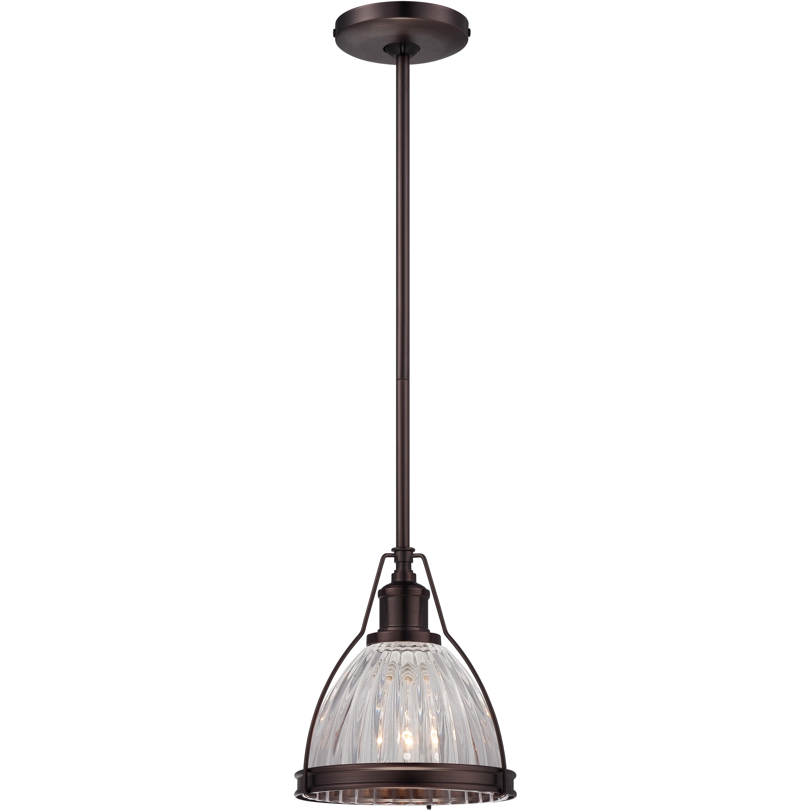 ML 1 Light 8 inch Dark Brushed Bronze Mini Pendant Ceiling Light in Dark Brushed Bronze Plated