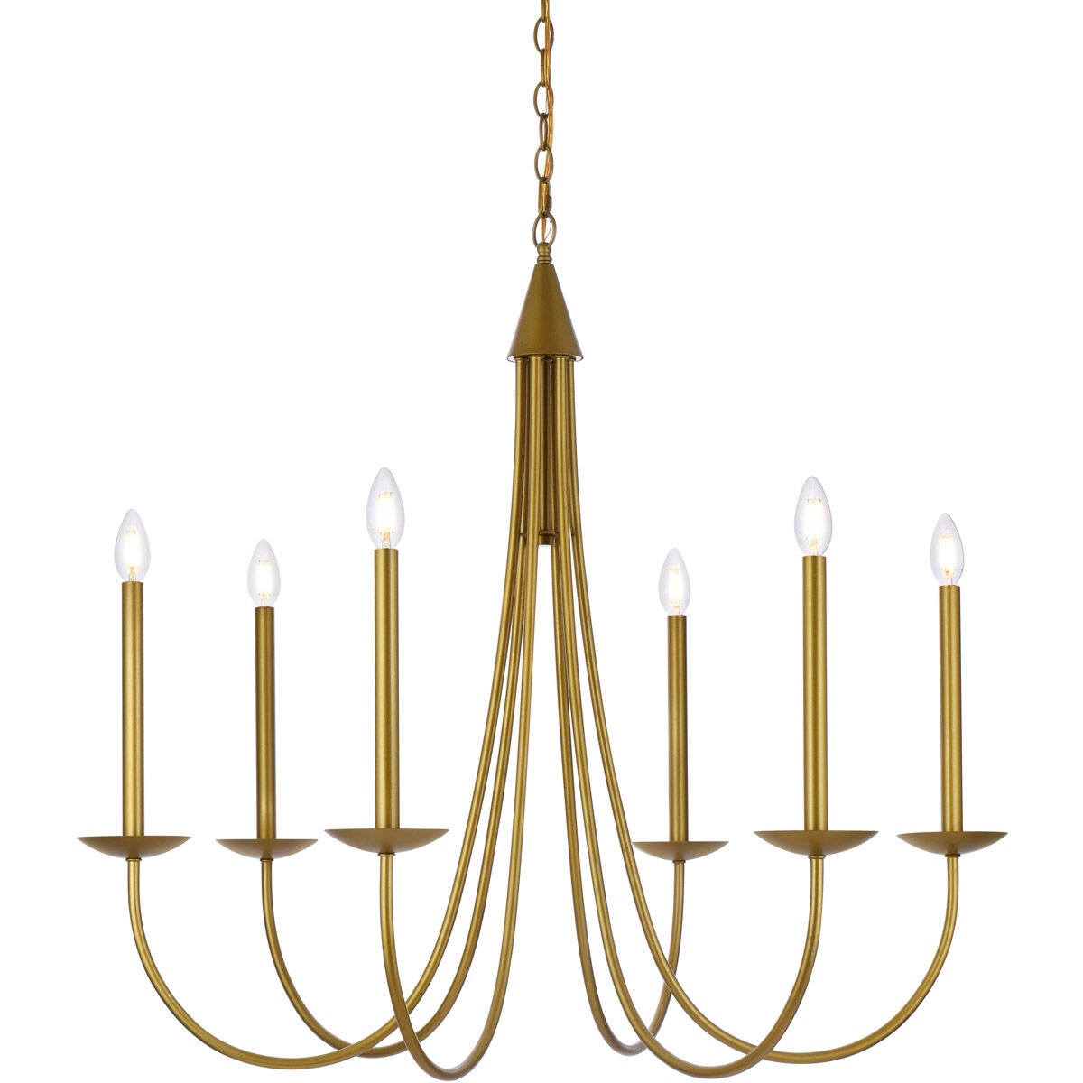 Cohen 6 Light 36 inch Brass Chandelier Ceiling Light