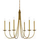 Cohen 6 Light 36 inch Brass Chandelier Ceiling Light