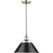 Yep Orwell 1 Light 14 inch Aged Brass Pendant Ceiling Light in Matte Black, Large