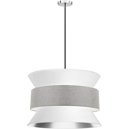 Questa 4 Light 24 inch White with Grey Pendant Ceiling Light