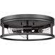Canada 3 Light 16 inch Black Flush Mount Ceiling Light