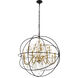 Cordelia 12 Light 44 inch Black and Gold Pendant Ceiling Light