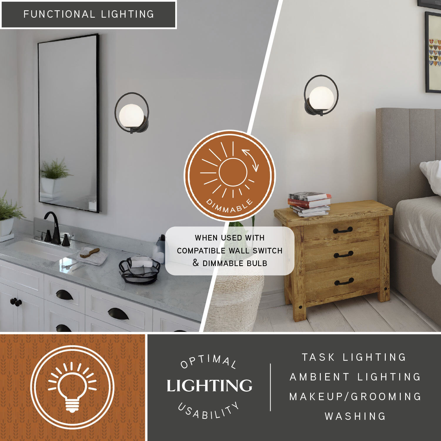 Bucktown LED 9.5 inch Matte Black Wall Light