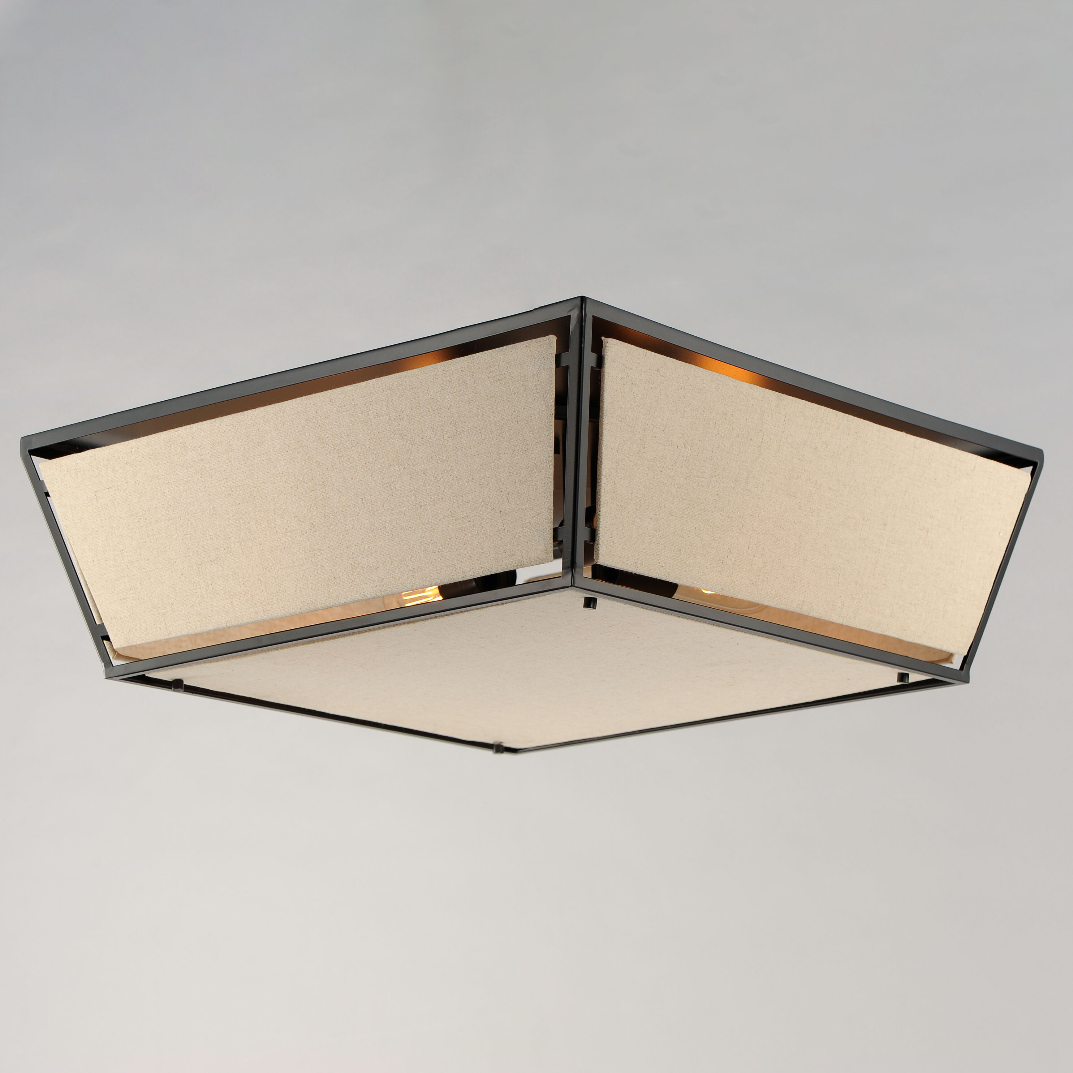 Montauk 4 Light 24 inch Black Flush Mount Ceiling Light