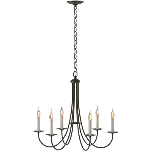 Simple Sweep 6 Light 26 inch Dark Smoke Chandelier Ceiling Light