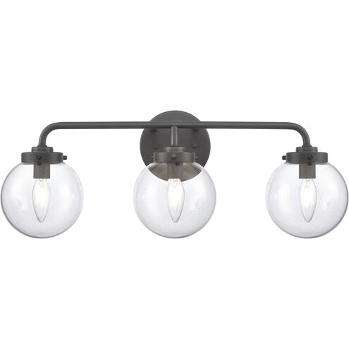 Fairbanks 3 Light 23.25 inch Matte Black Vanity Light Wall Light in Clear