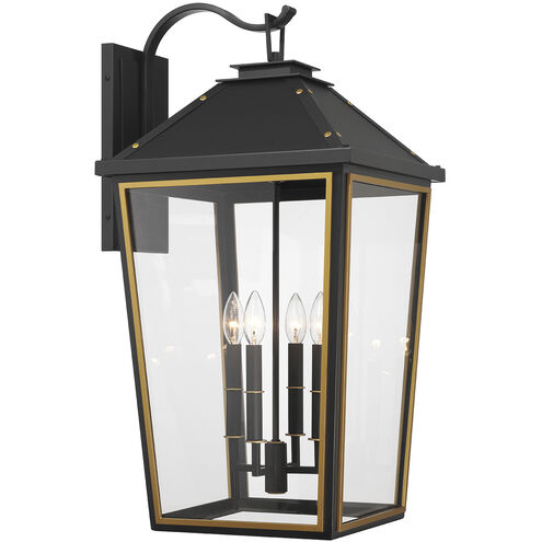 Hawkins Wall Sconce Wall Light in Matte Black and Textured Gold