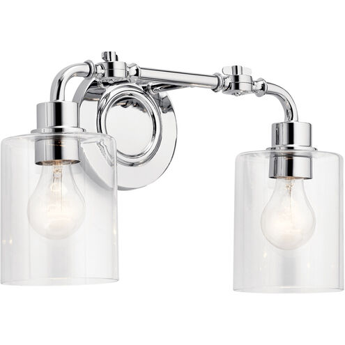 Gunnison 2 Light 17 inch Chrome Wall Mt Bath 2 Arm Wall Light