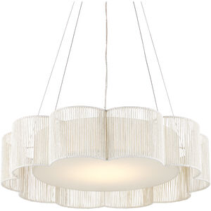 Ancroft 1 Light 32 inch Silver Leaf and White Chandelier Ceiling Light