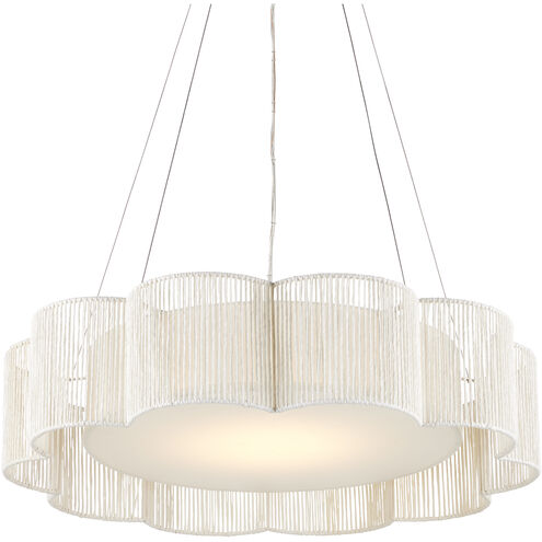 Ancroft 1 Light 32 inch Silver Leaf and White Chandelier Ceiling Light