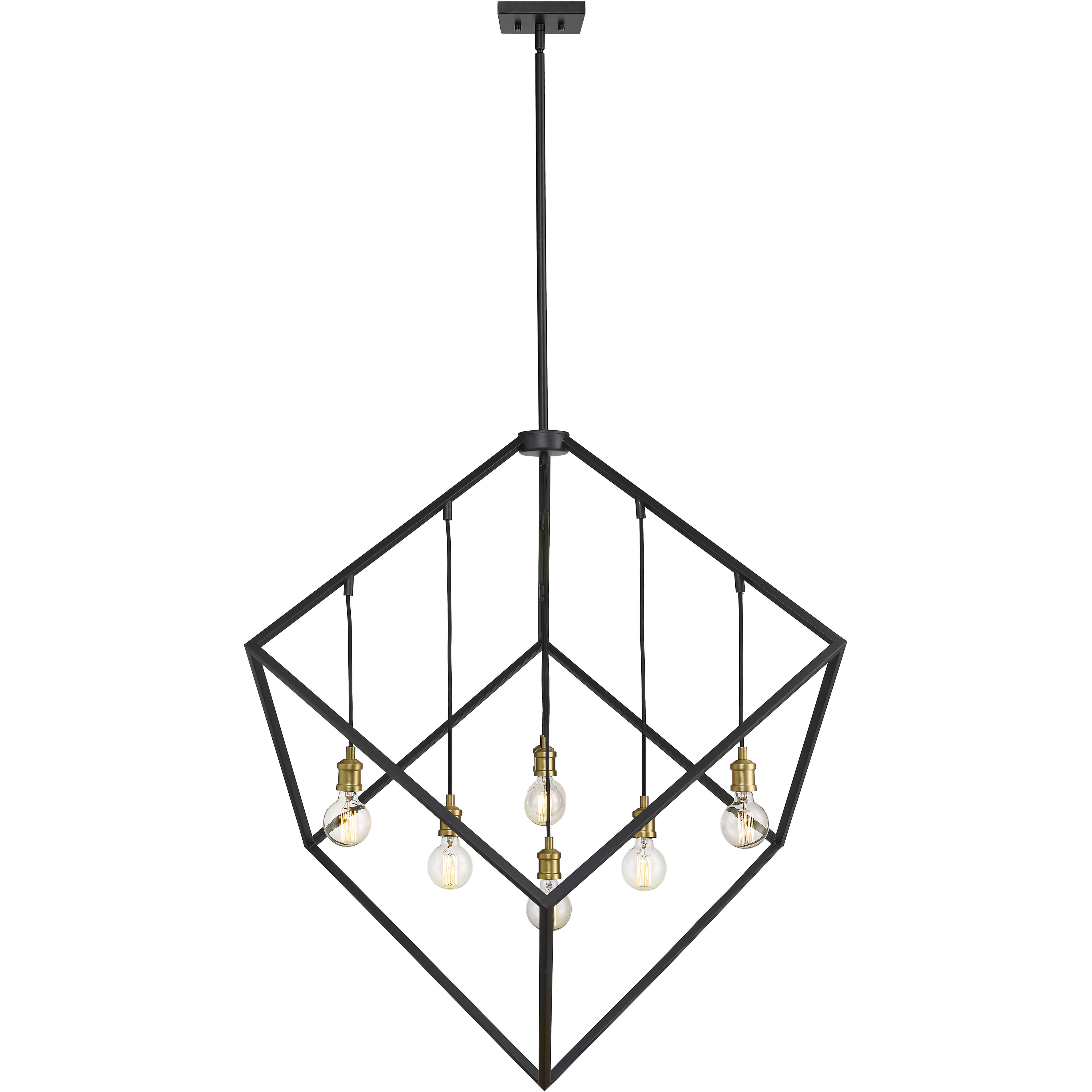 Vertical 7 Light 44 inch Bronze and Olde Brass Chandelier Ceiling Light