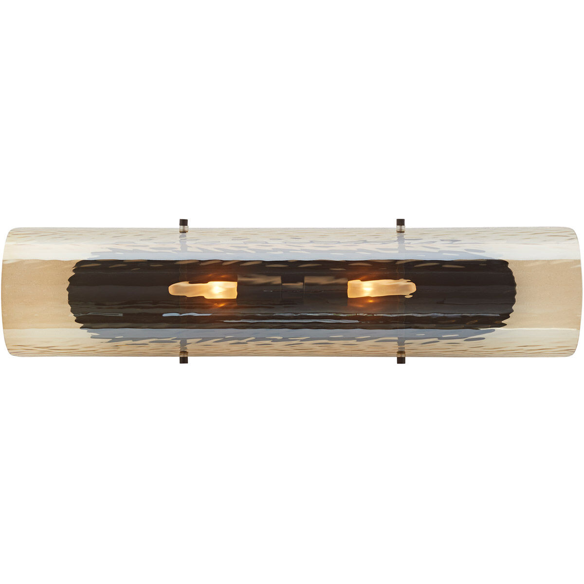 Bend Sconce Wall Light in Rippled Amber Glass