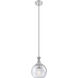 Astor 1 Light 8 inch Satin Nickel Mini Pendant Ceiling Light in Seedy Glass