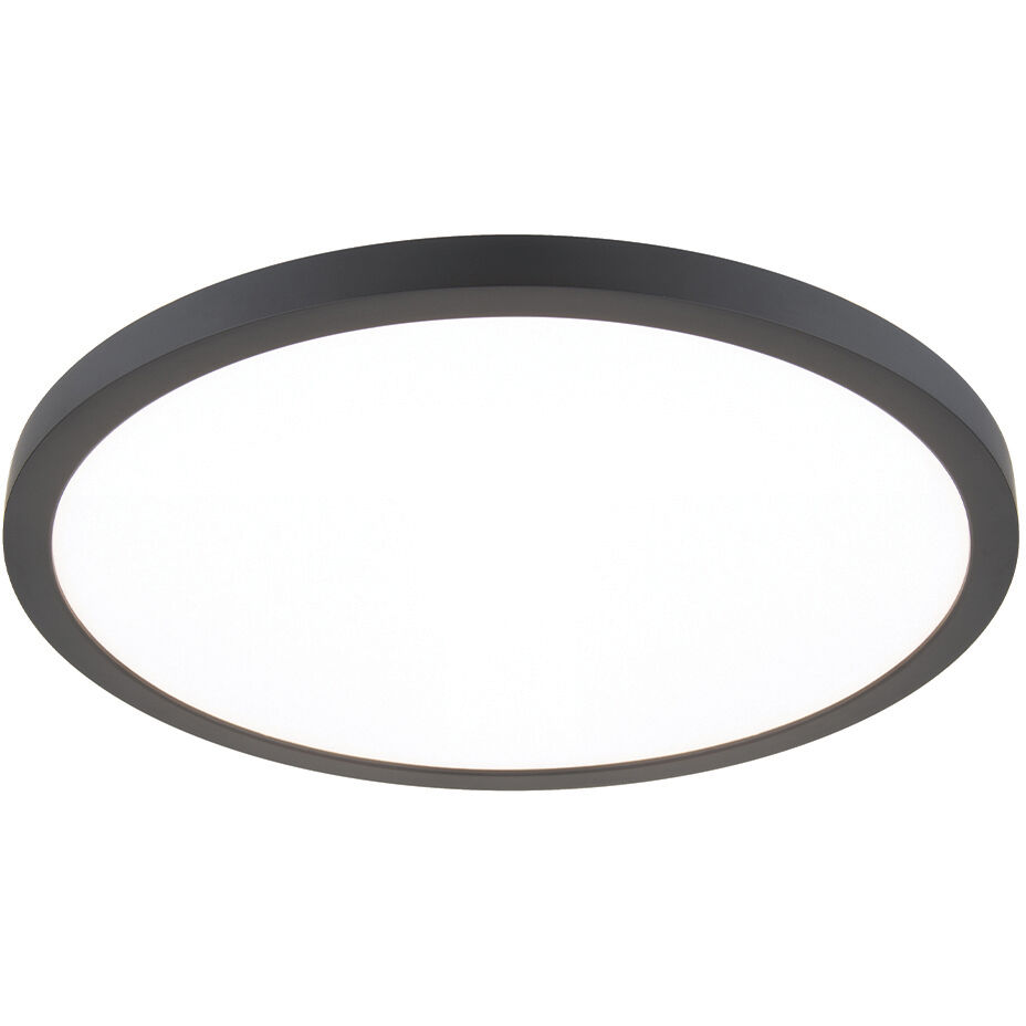 Round LED 11 inch Black Flush Mount Ceiling Light in 3500K