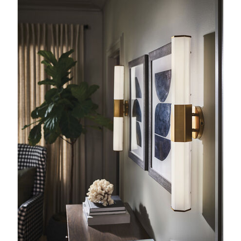 Facet LED 26 inch Heritage Brass Vanity Light Wall Light, Vertical 