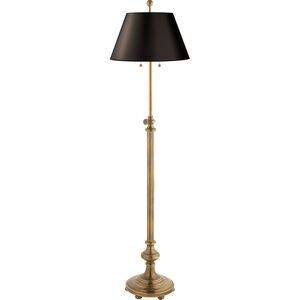 Chapman & Myers Overseas 47 inch 60.00 watt Antique-Burnished Brass Adjustable Club Floor Lamp Portable Light in Black