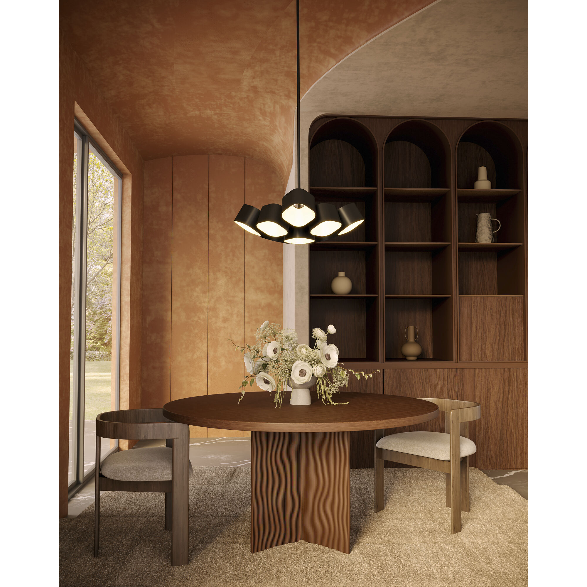 Arena LED 17.63 inch Black Chandelier Ceiling Light