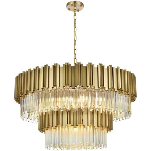 Willow 16 Light 40 inch Satin Gold Chandelier Ceiling Light