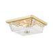 Hines 3 Light 13 inch Aged Brass Flush Mount Ceiling Light