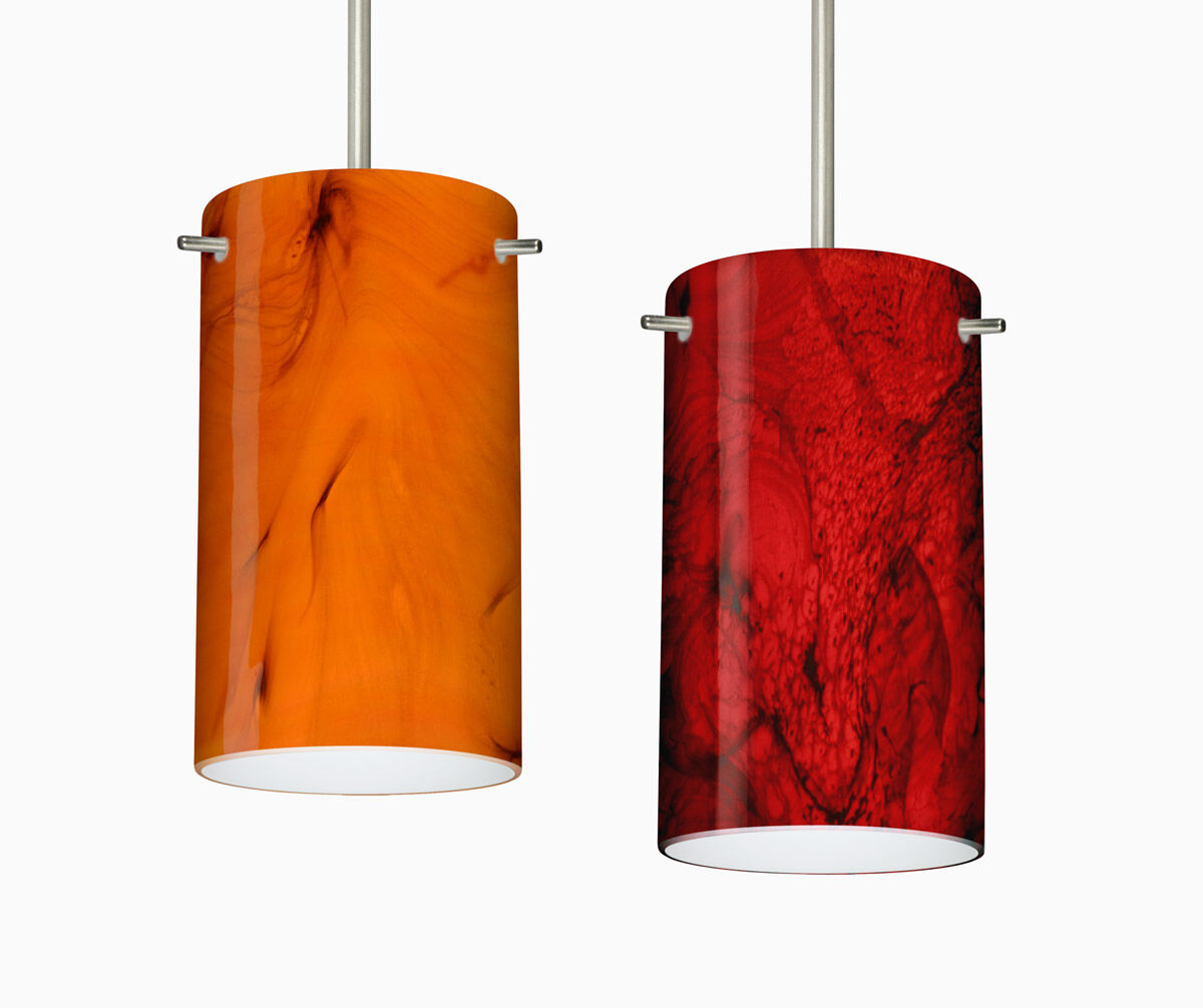 Stilo 7 LED Satin Nickel Stem Pendant Ceiling Light