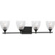 Drew & Jonathan Toffino 4 Light 36 inch Midnight Black Vanity Light Wall Light in Clear Crackle Glass