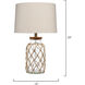 Hugo 23 inch 150 watt Natural Rope and Clear Glass Table Lamp Portable Light