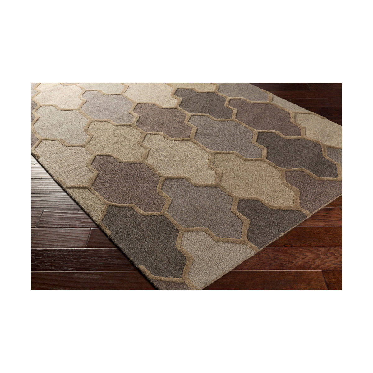 Pollack 72 X 72 inch Khaki/Camel/Medium Gray/Light Gray/Taupe/Tan Rugs, Round