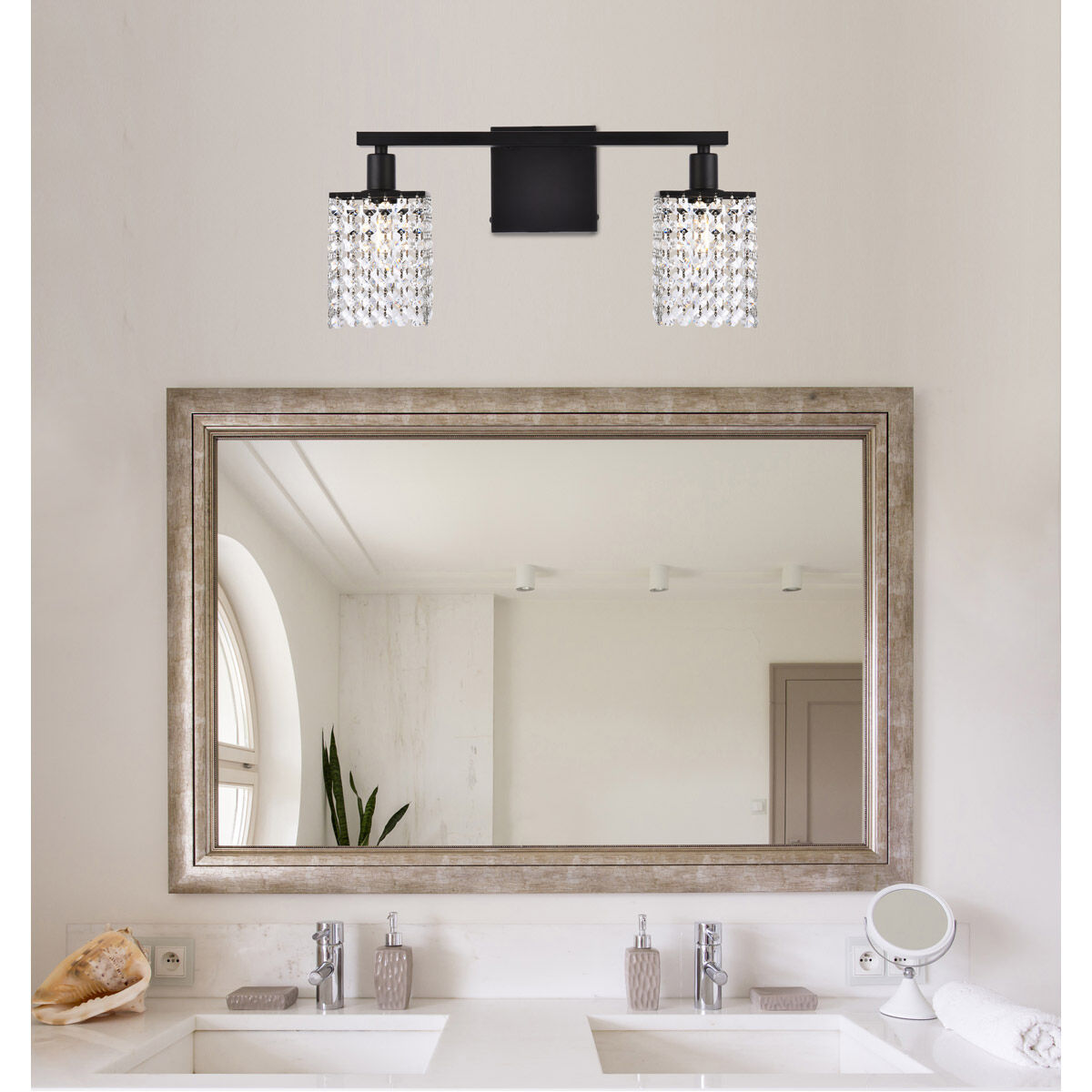 Phineas 2 Light 18 inch Black Bath Sconce Wall Light