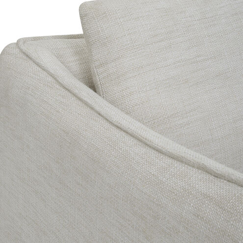 Corben Off-White Fabric Swivel Armchair