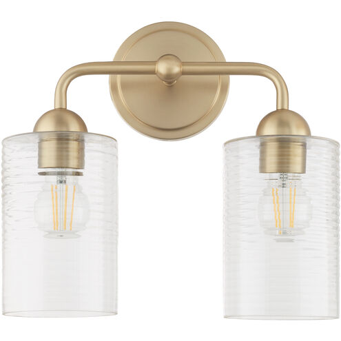 Charlotte 2 Light 13.75 inch Aged Brass Vanity Light Wall Light