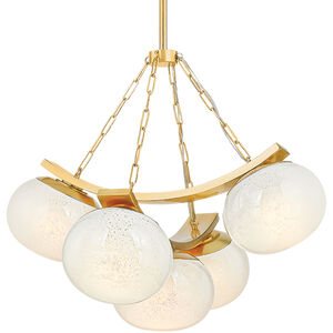Duxbury 5 Light 31.75 inch Aged Brass Chandelier Ceiling Light