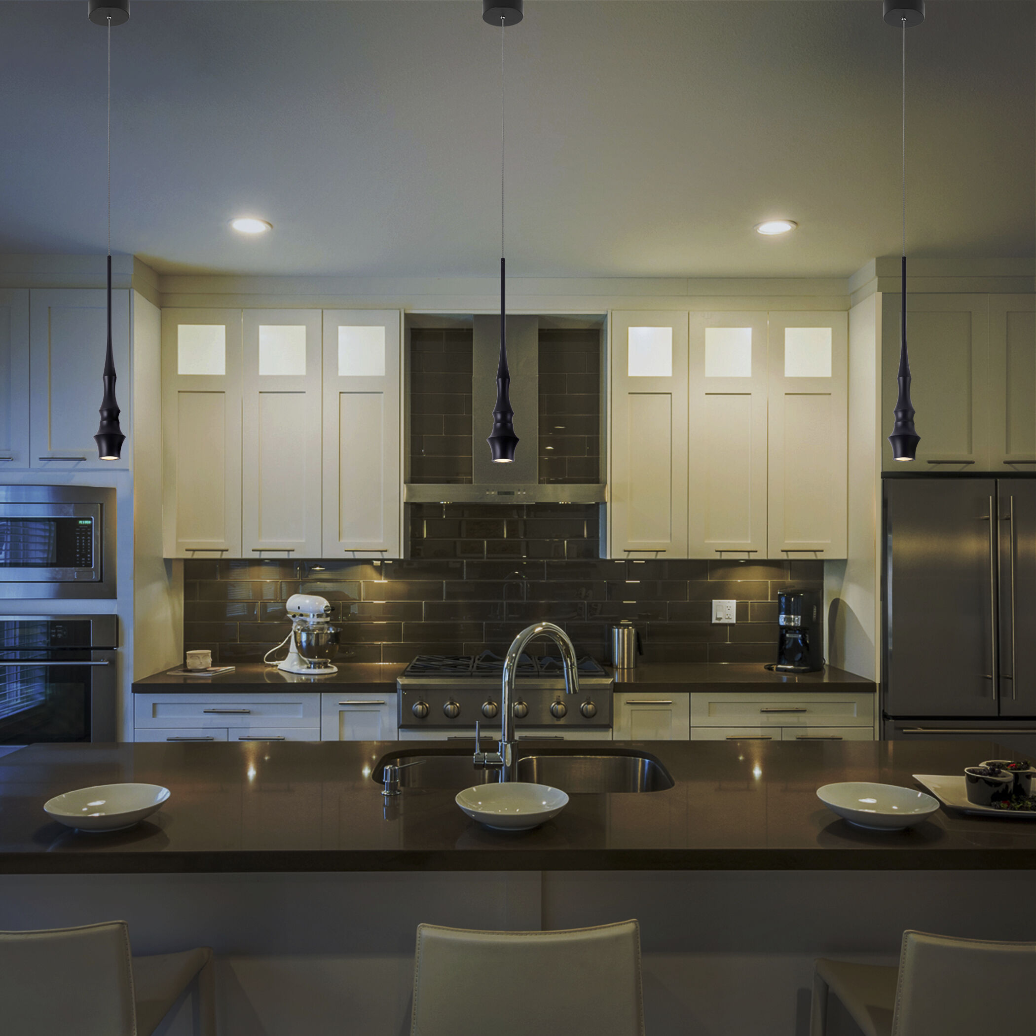 Polaris 5.25 inch Black Pendant Ceiling Light