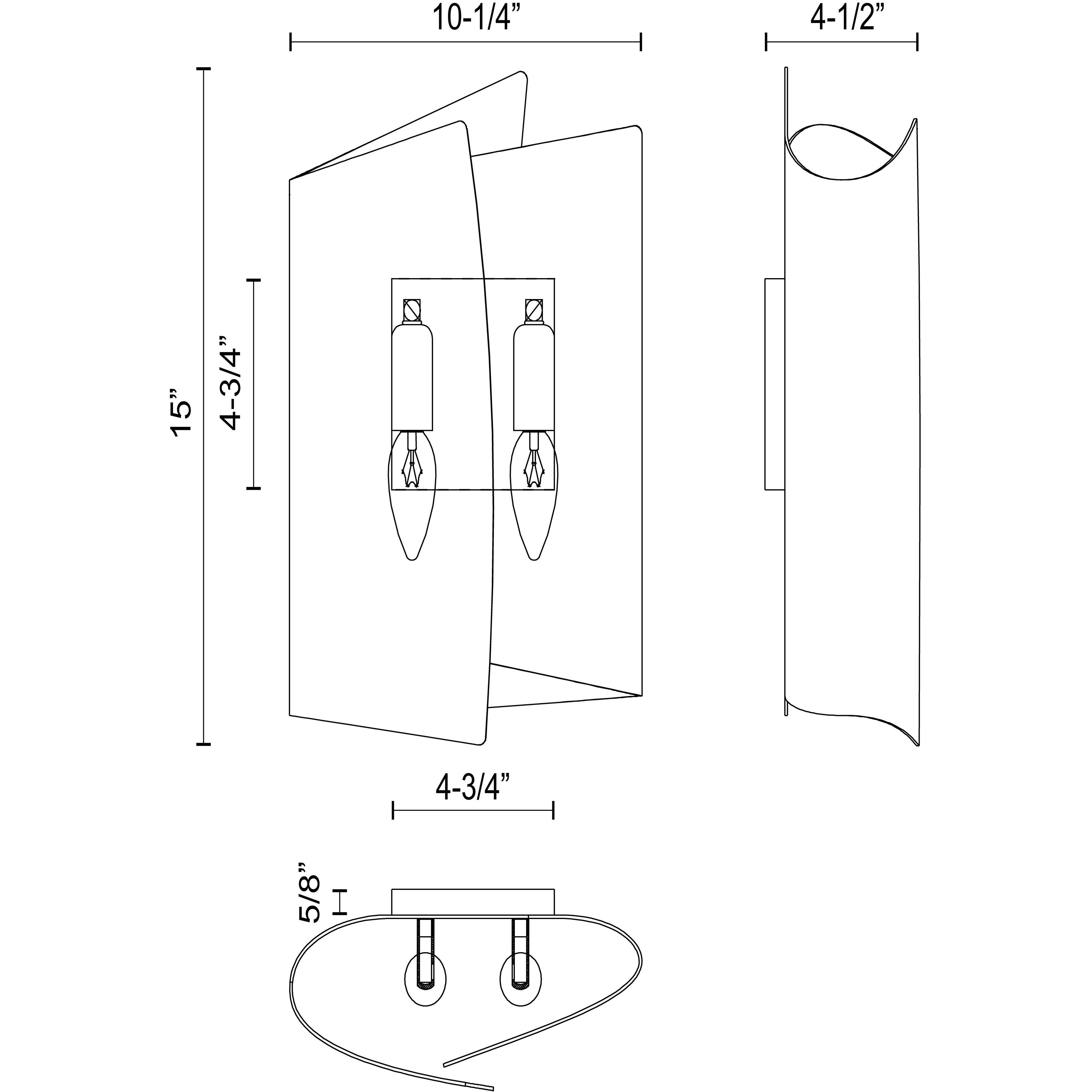 Parducci 2 Light 18 inch Polished Nickel Vanity Light Wall Light