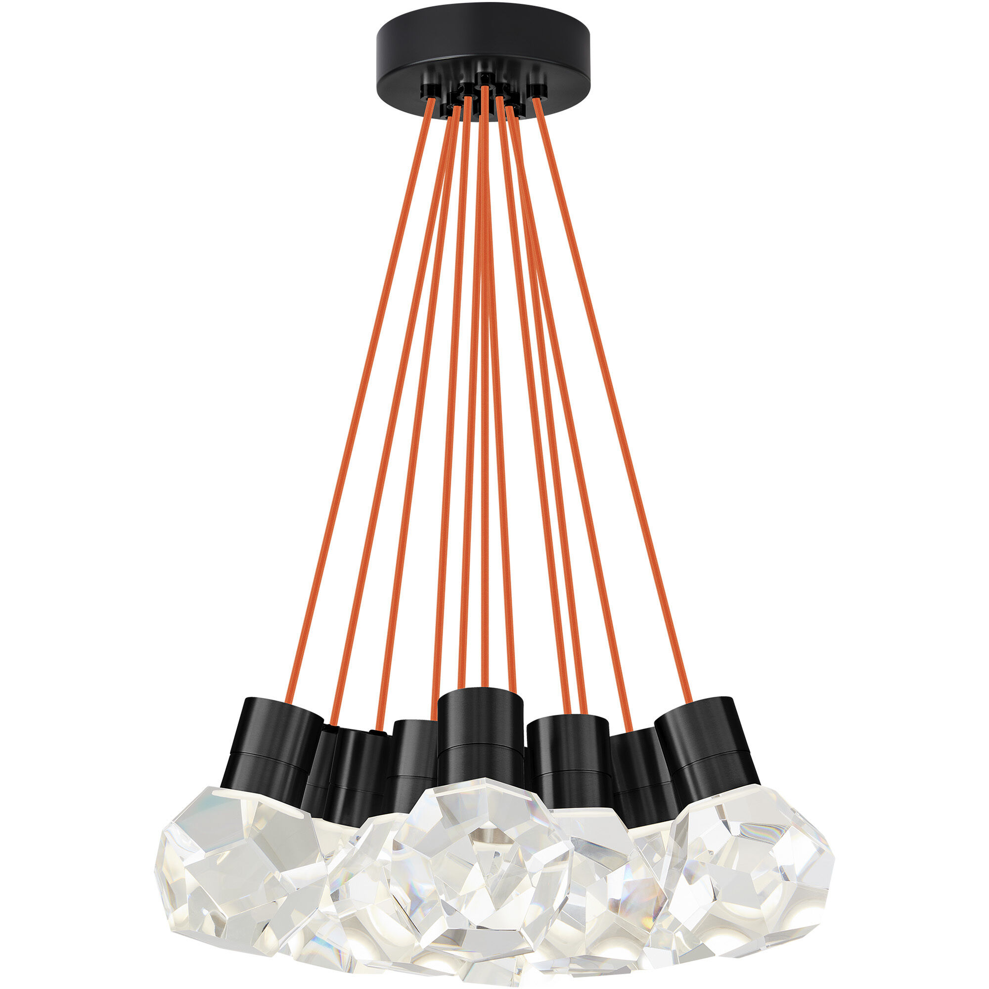 Sean Lavin Kira LED Black Pendant Ceiling Light in Orange Cord, LED 90 CRI 3000K, Integrated LED