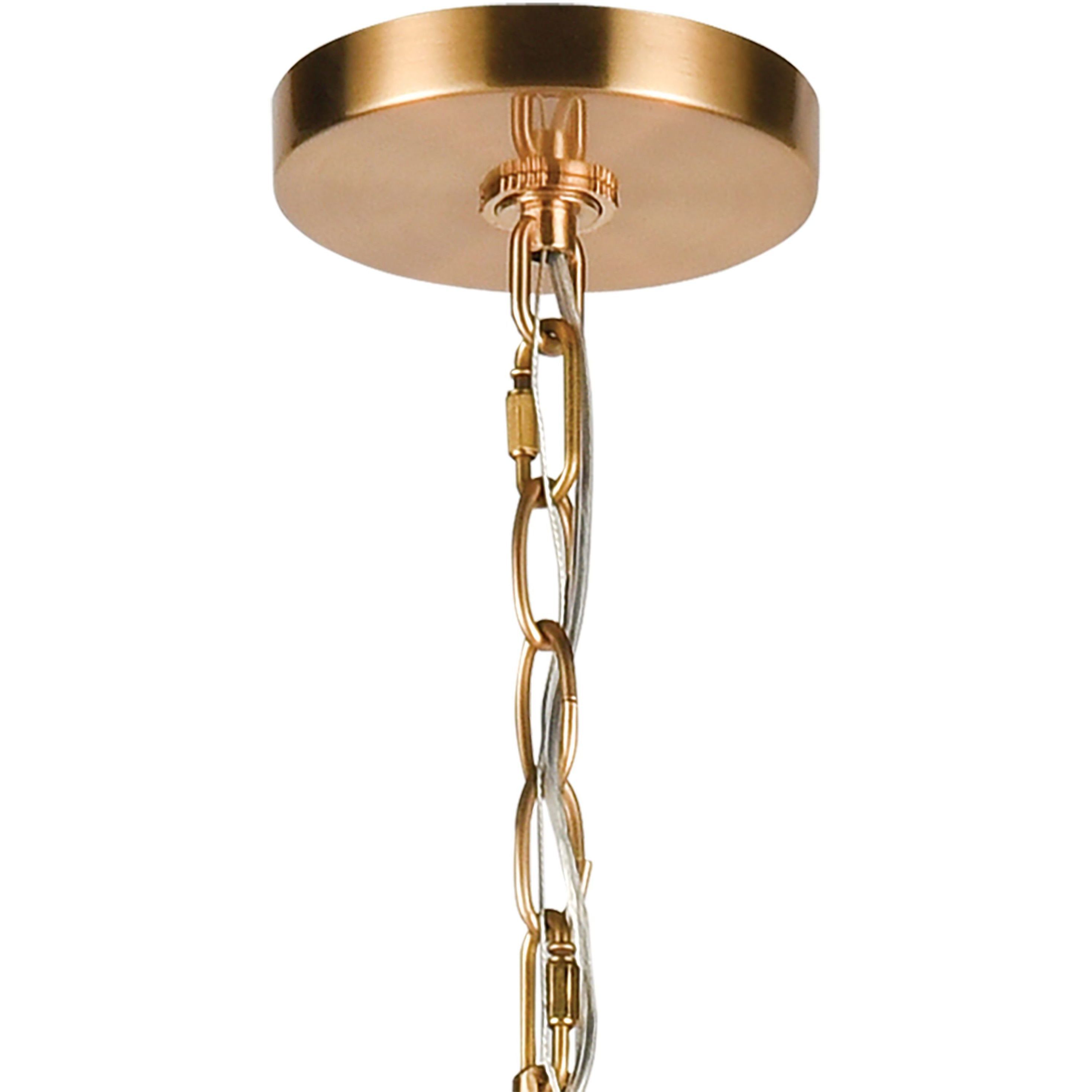 Wellsley 6 Light 47 inch Burnished Brass Linear Chandelier Ceiling Light