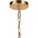 Wellsley 6 Light 47 inch Burnished Brass Linear Chandelier Ceiling Light