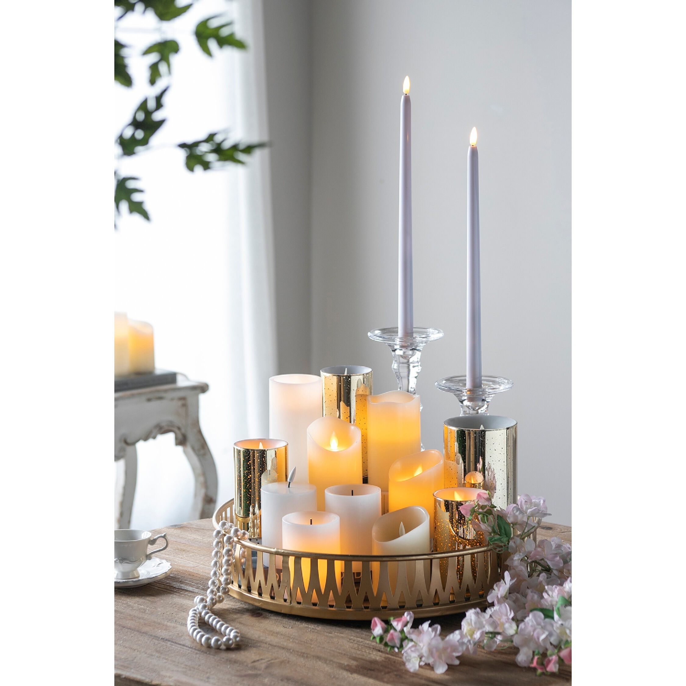 Speckled 6 X 3 inch LED Candle