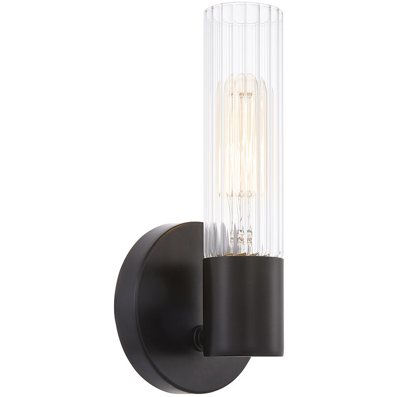 Fusion Collection - Rimini Family 1 Light 4.25 inch Matte Black ADA Wall Sconce Wall Light, EVOLV