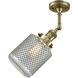 Franklin Restoration Stanton LED 6 inch Antique Brass Sconce Wall Light in Clear Wire Mesh Glass, Franklin Restoration