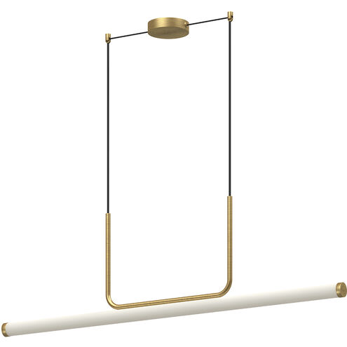 Vesper Linear Pendant Ceiling Light in Brushed Gold