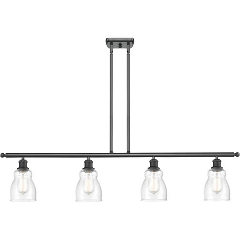 Ballston Ellery LED 48 inch Matte Black Island Light Ceiling Light in Seedy Glass, Ballston