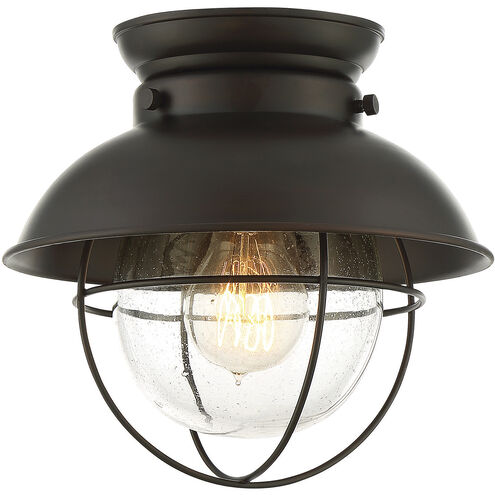 Farmhouse 1 Light 9 inch Oil Rubbed Bronze Flush Mount Ceiling Light