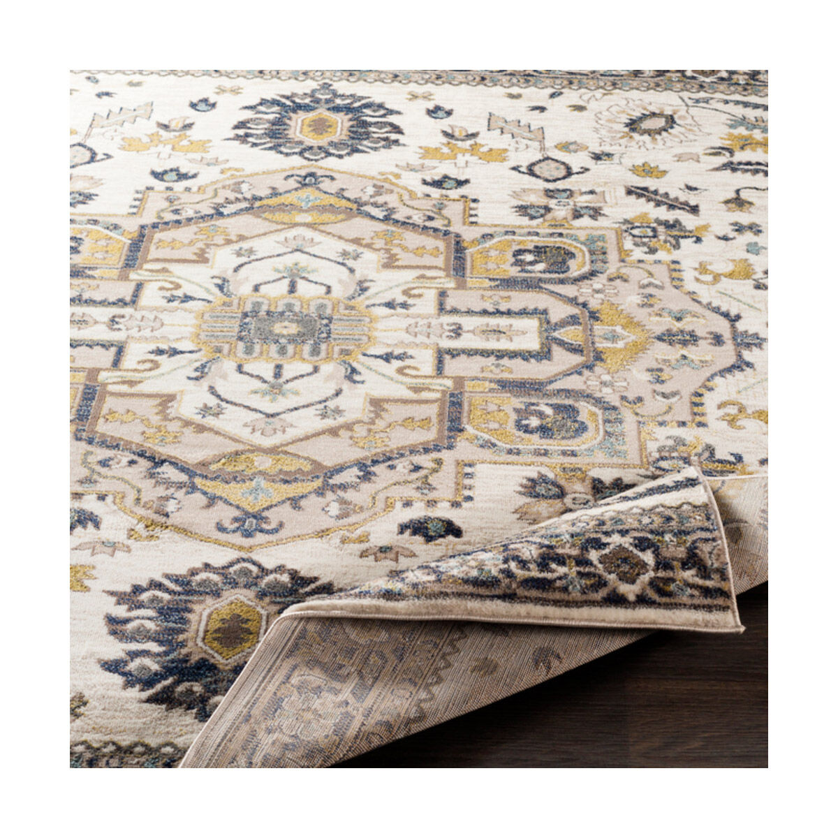 Athens 87 X 63 inch Camel/Navy/Ivory/Sky Blue/Butter/Charcoal/White Rugs, Rectangle