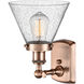 Ballston Large Cone LED 8 inch Antique Copper Sconce Wall Light in Seedy Glass