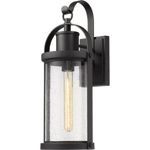 Roundhouse 1 Light 19.5 inch Black Outdoor Wall Light