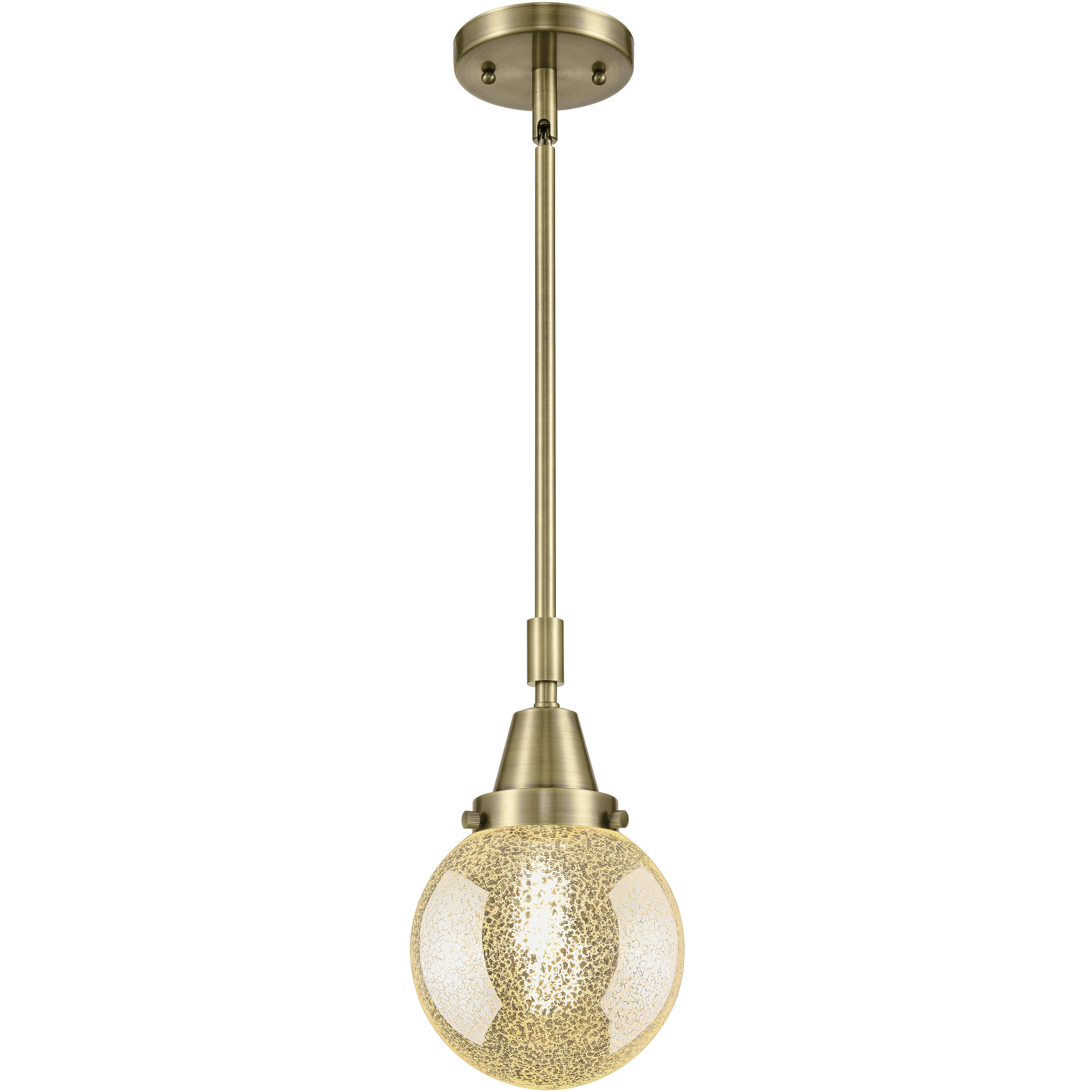 Beacon 1 Light 6 inch Antique Brass Mini Pendant Ceiling Light in Mercury Glass