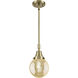 Beacon 1 Light 6 inch Antique Brass Mini Pendant Ceiling Light in Mercury Glass