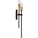 Lyrique 2 Light 16 inch Bronze with Brass ADA Wall Sconce Wall Light in Bronze with Brass Accents