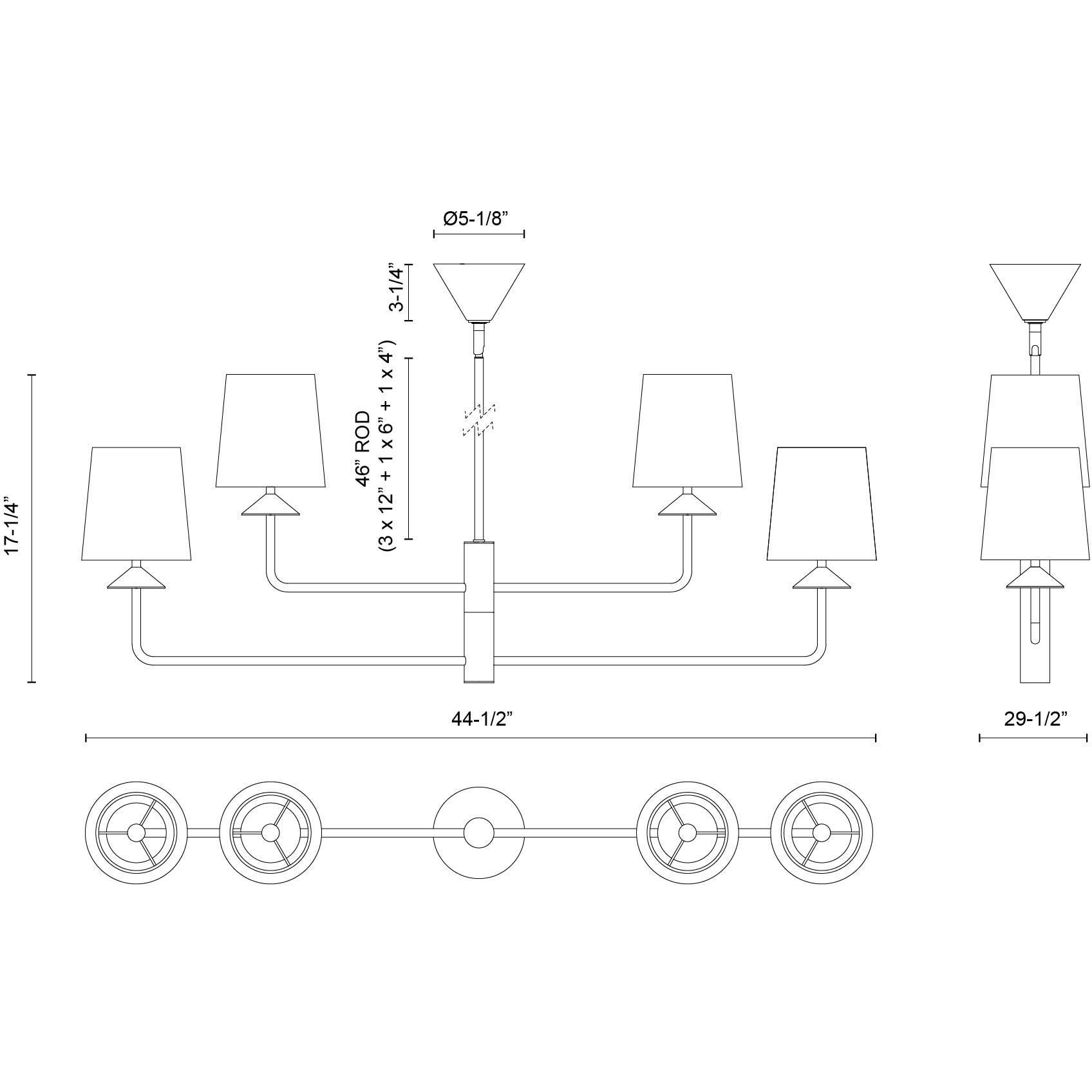 Alora Mood Bridgette 4 Light 29.5 inch Matte Black/White Linen Chandelier Ceiling Light in White Linen Shade